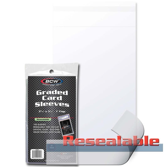 RESEALABLE GRADED CARD SLEEVES - 3 3/4 X 5 1/2
