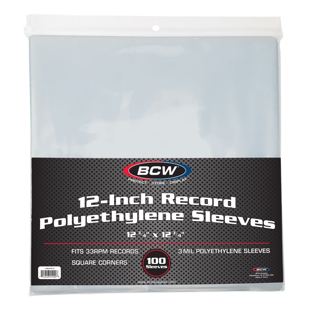 POLYETHYLENE RECORD SLEEVE - 12 INCH - 100ct