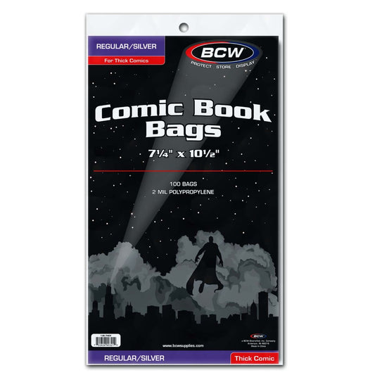 SILVER/REGULAR COMIC BAGS - THICK - 7 1/4 X 10 1/2