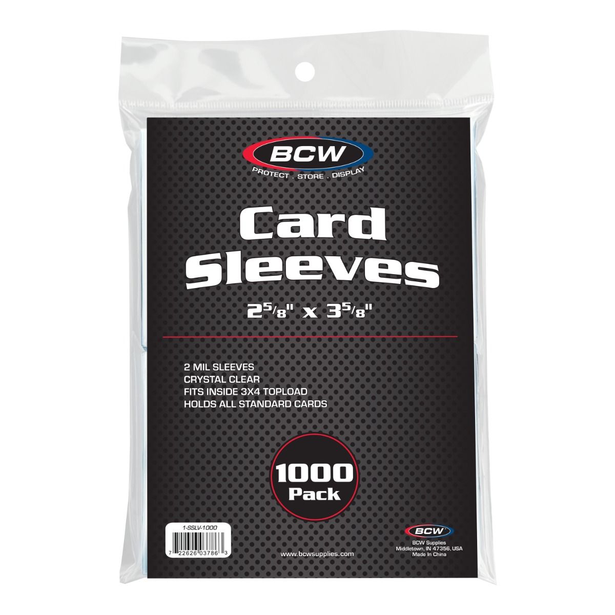 CARD SLEEVES - 2 5/8 X 3 5/8 - 1000 CT PACK