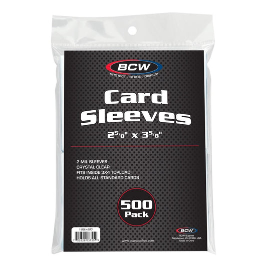 CARD SLEEVES - 2 5/8 X 3 5/8 - 500 CT PACK