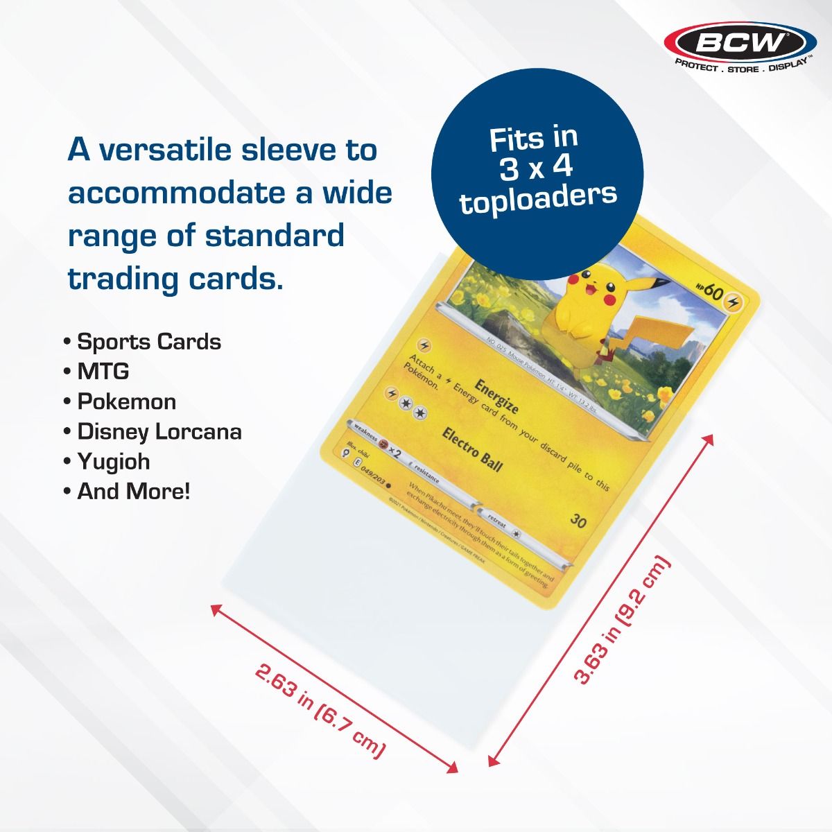 CARD SLEEVES - 2 5/8 X 3 5/8 - 500 CT PACK