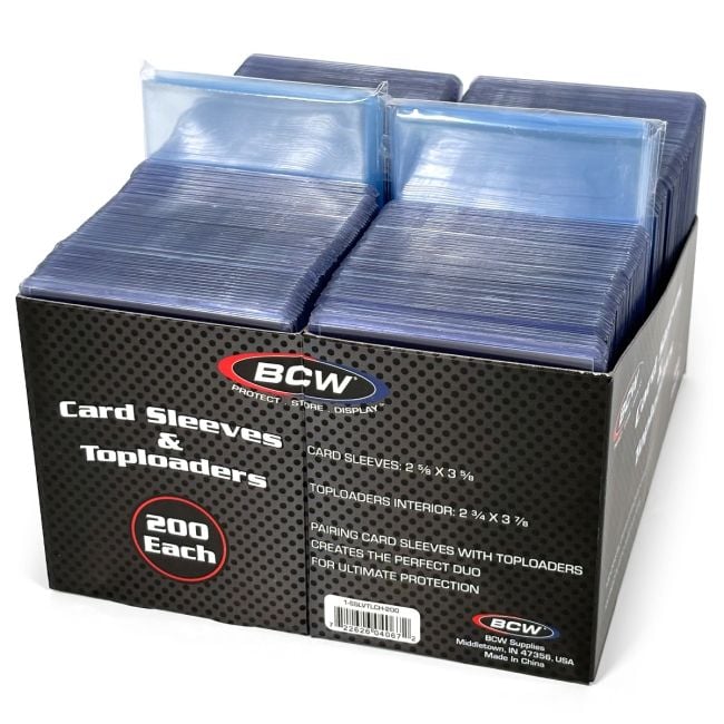 CARD SLEEVES -  TOPLOAD HOLDER  STANDARD SIZE 200 CT PACK