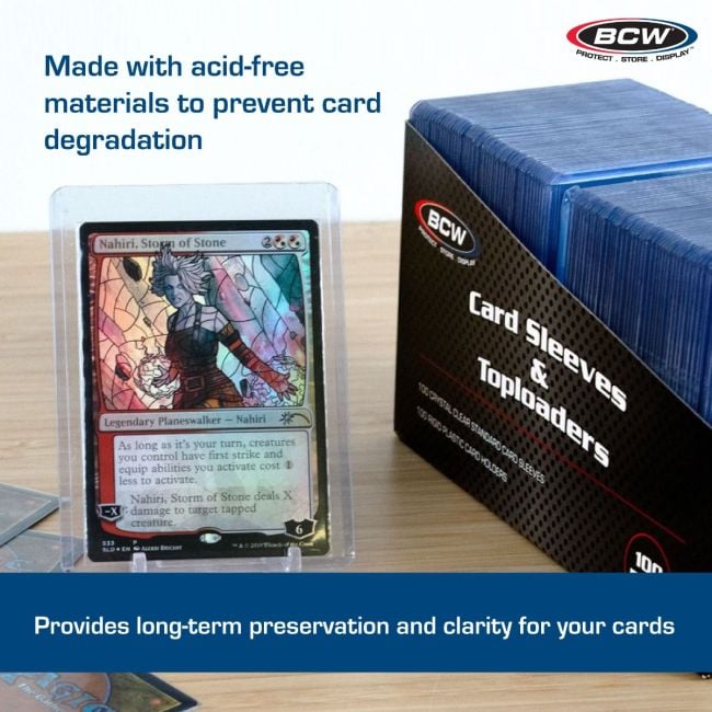 CARD SLEEVES -  TOPLOAD HOLDER  STANDARD SIZE 100 CT PACK