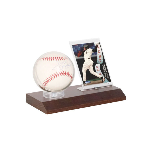 WOODBASE BASEBALL & CARD HOLDER