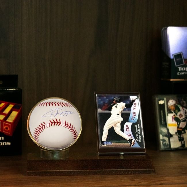 WOODBASE BASEBALL & CARD HOLDER