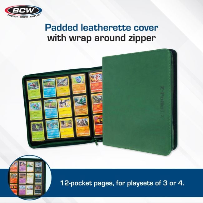 ZIPPER FOLIO 12-POCKET - LX - GREEN