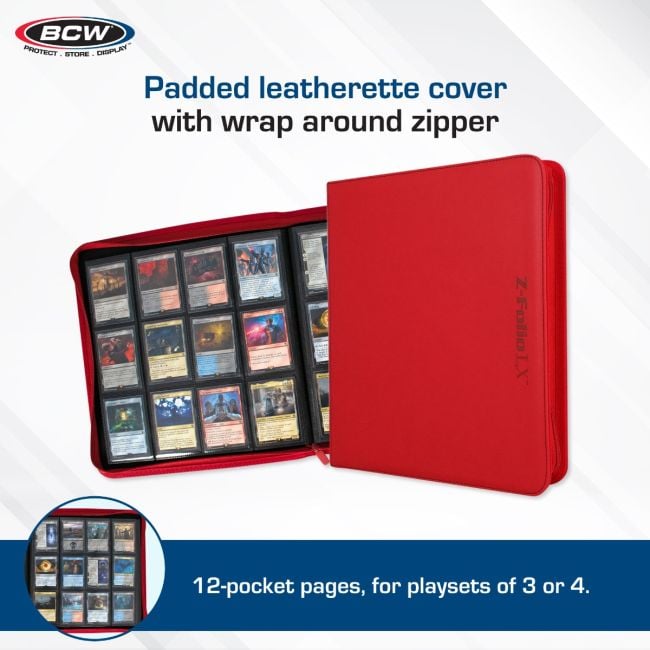 ZIPPER FOLIO 12-POCKET - LX - RED