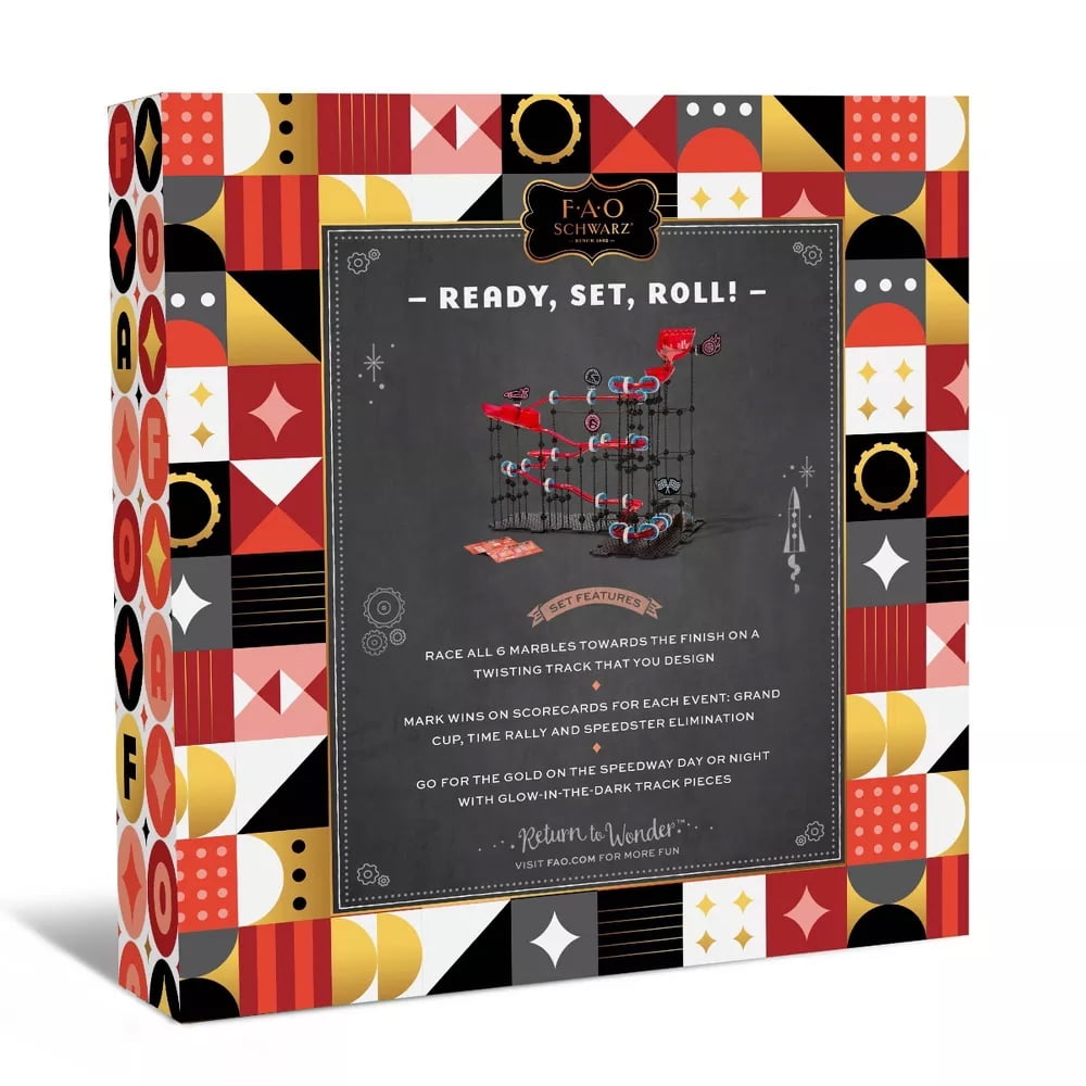 FAO Schwarz Marble Speedway Gravity Race Build Set, 357 Pieces