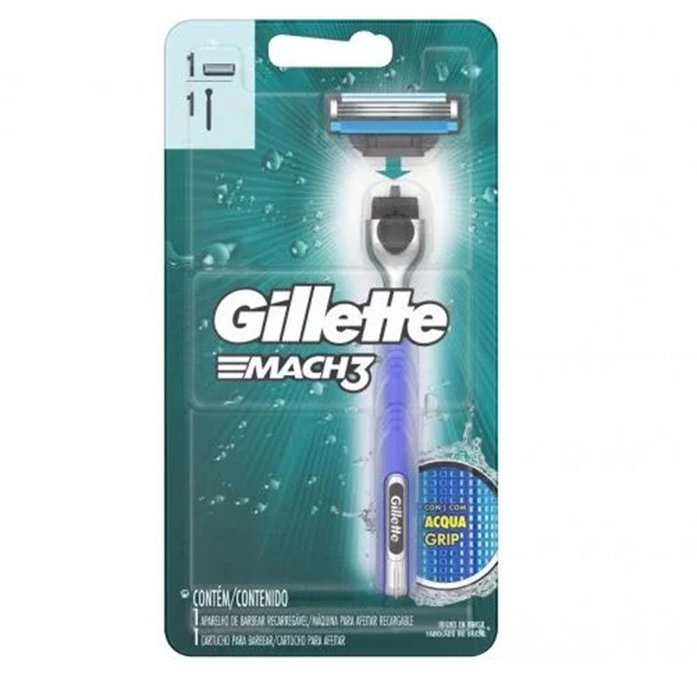 Aparelho De Barbear Gillette Mach3 Acqua Grip Acqua Grip