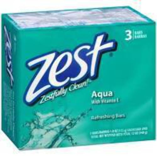 Zest Deodorant Bar Soap, 3 Count, Aqua, 12 Ounce