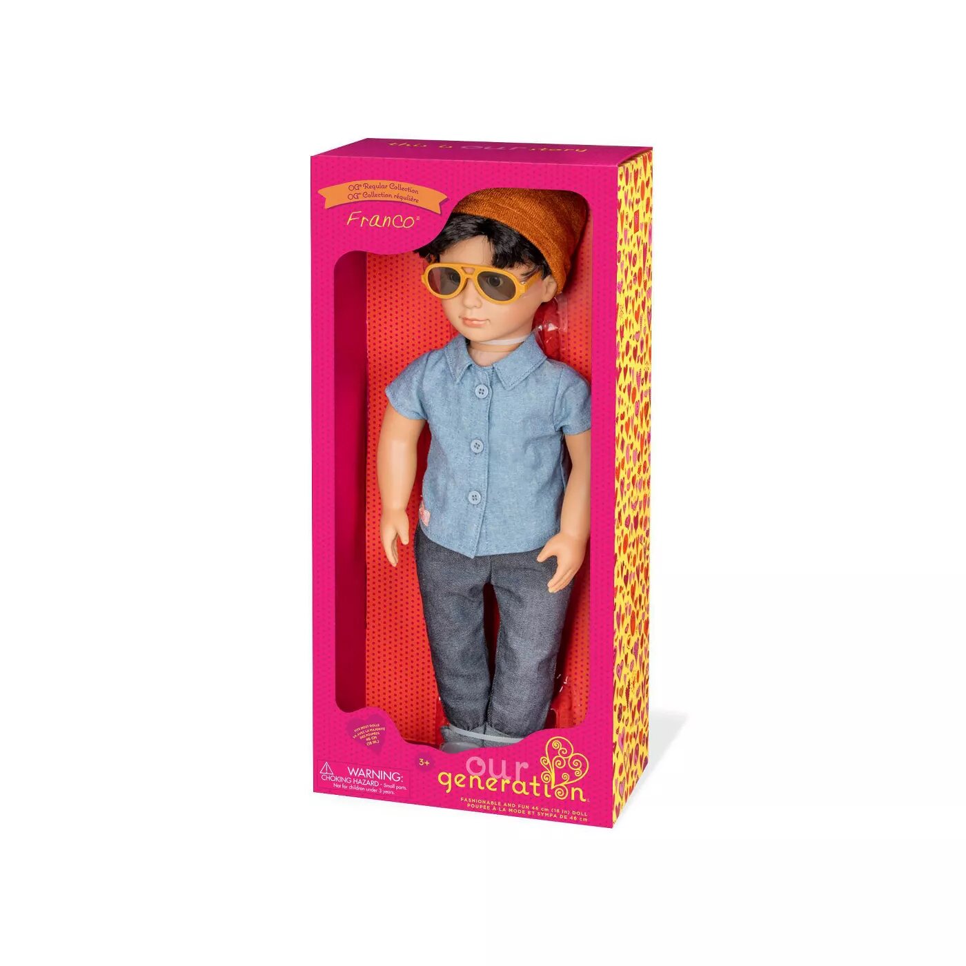 Our Generation 18 inch Boy Doll with Sunglasses Franco