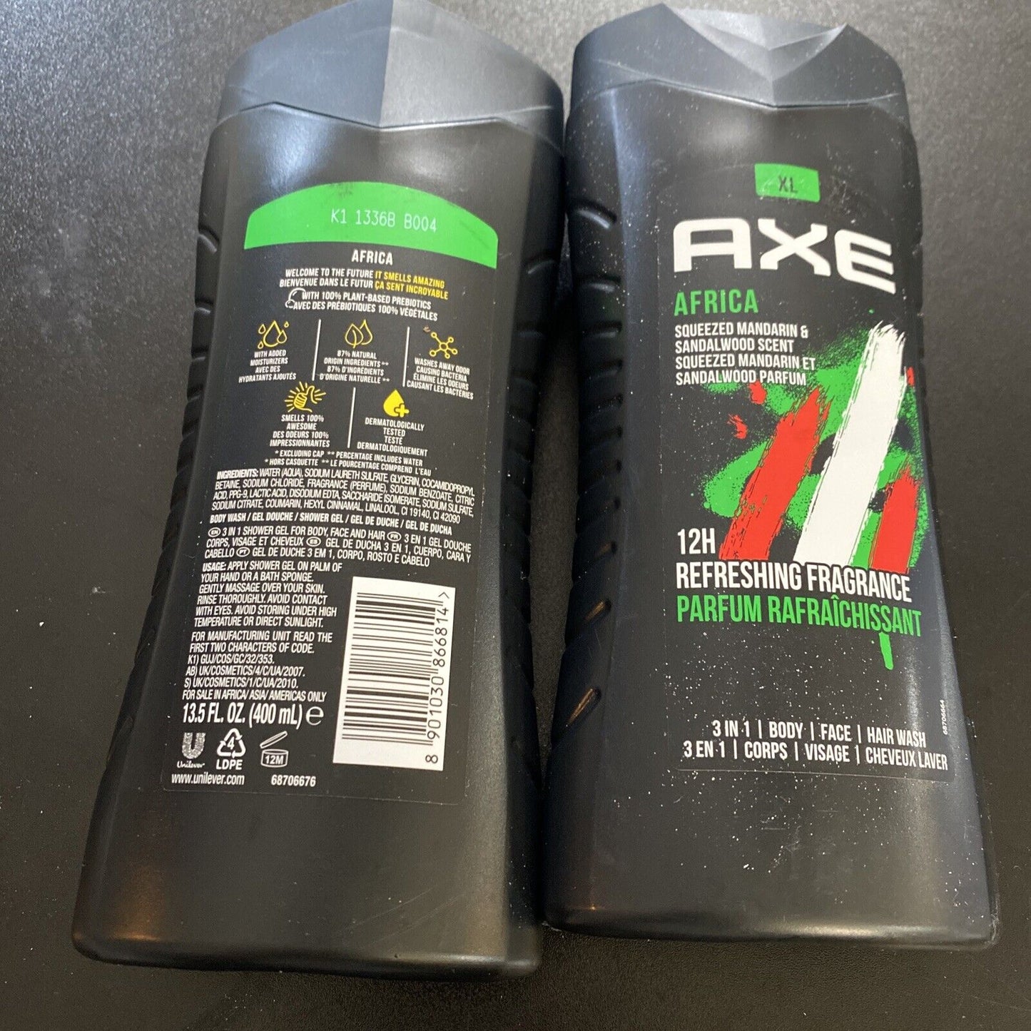 2 Bottles Axe 13.5 Oz Africa Mandarin & Sandalwood