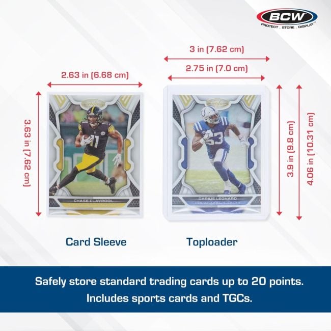 CARD SLEEVES -  TOPLOAD HOLDER  STANDARD SIZE 100 CT PACK