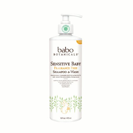 Sensitive Baby Shampoo & Wash Fragrance Free 16 Oz by Babo Botanicals