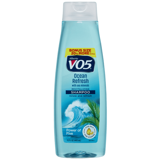 Alberto VO5 Ocean Refresh Moisturizing Hair Shampoo, for Soft and Shiny Hair, 15 fl oz