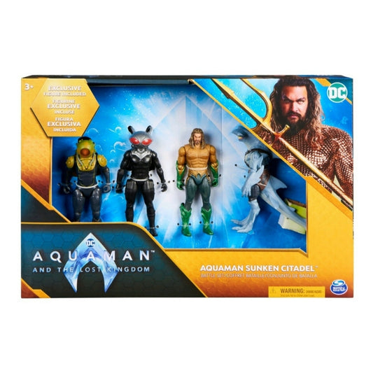 Aquaman 4" Sunken Citadel Battle Pack Action Figure Set - Aquaman, Black Manta, Manta Man, and an exclusive Shark Guard