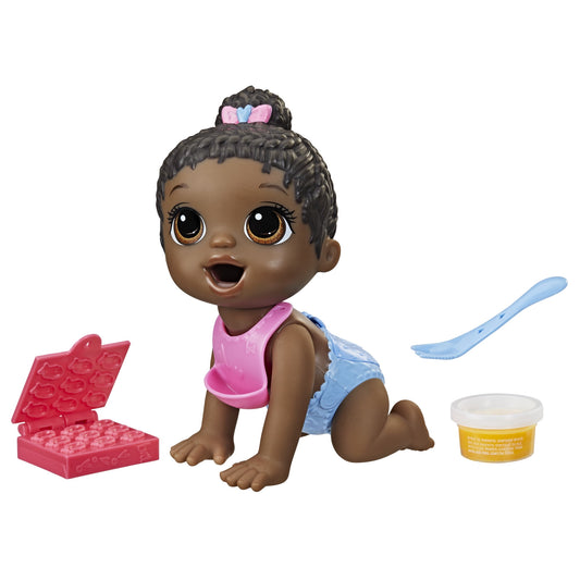 Baby Alive: Lil Snacks 5-Inch Doll Black Hair, Brown Eyes Kids Toy for Boys and Girls