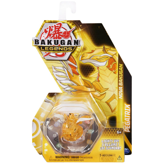 Bakugan Legends, Nova Pegatrix (Gold), Light Up Bakugan Action Figures with Trading Card