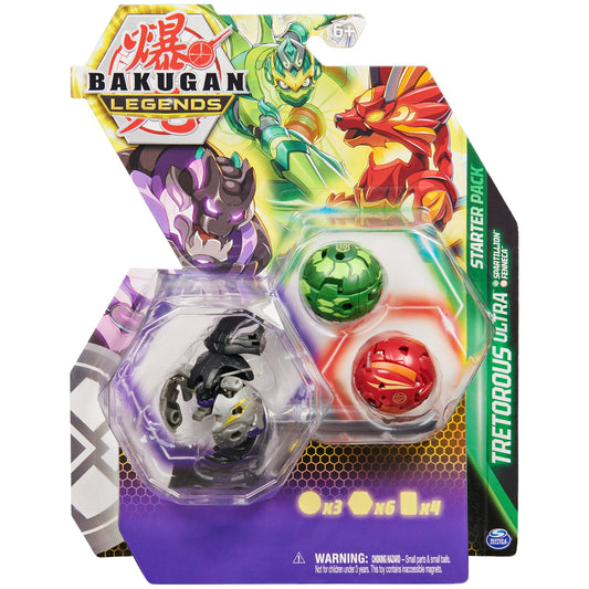 Bakugan Legends Starter 3-Pack, Tretorous Ultra, Spartillion and Fenneca, Action Figures