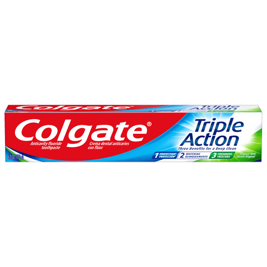 Colgate Triple Action Toothpaste, Original Mint, 6 Oz Tube