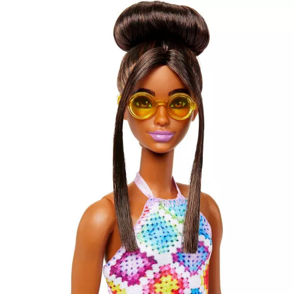 Barbie Fashionistas Doll #210 with Bun and Crochet Halter Dress