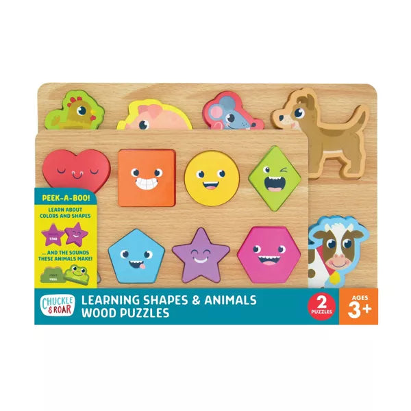 Chuckle & Roar Shapes & Animals Learning Kids Puzzles 2pk