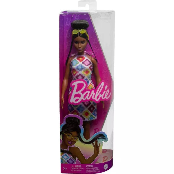 Barbie Fashionistas Doll #210 with Bun and Crochet Halter Dress
