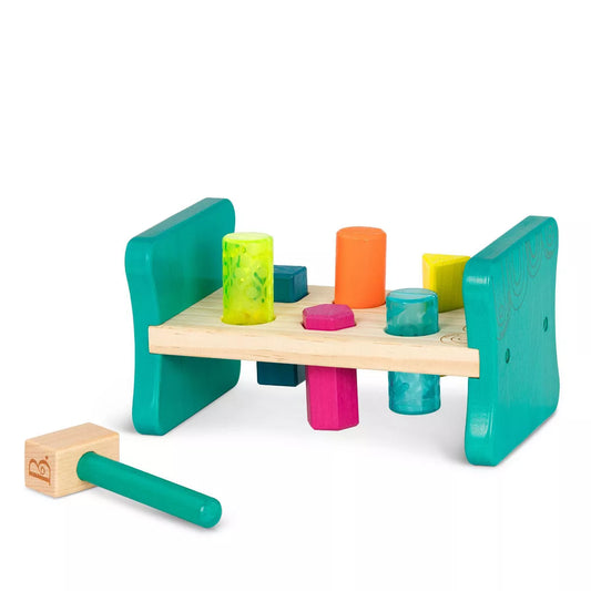 B. toys Wooden Shape Sorter - Colorful Pound & Play