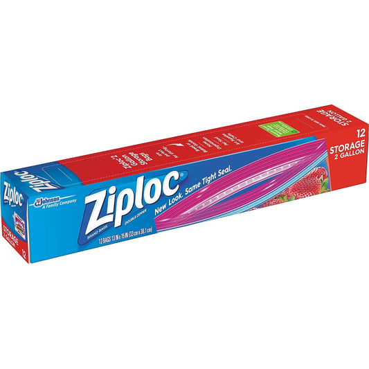 Ziploc® Brand Storage Bags with Power Shield Technology, Two Gallon, 12 Count