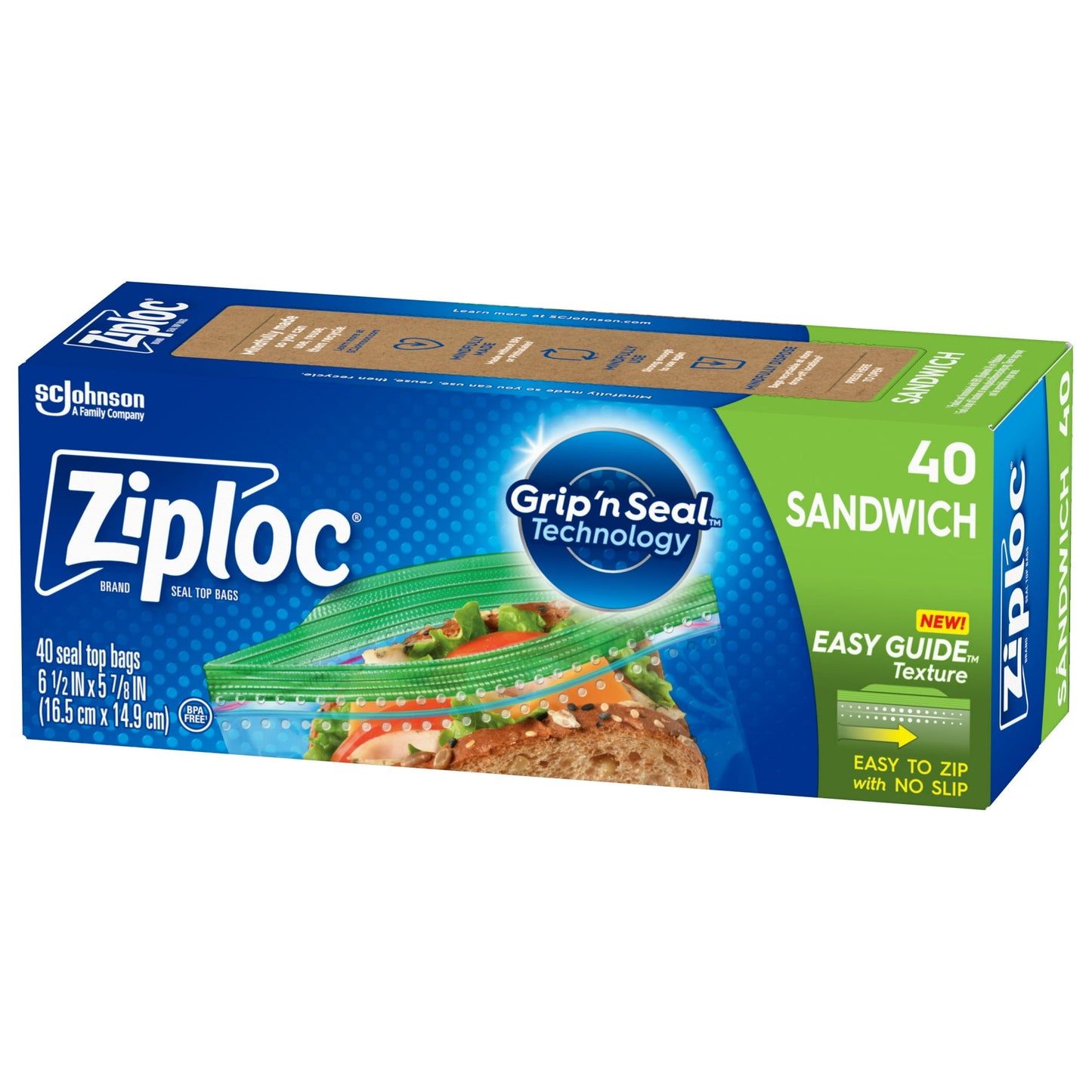 Ziploc® Sandwich Bags with EasyGuide™ 40 Count